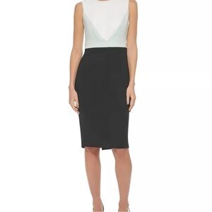 NWT Calvin Klein Colorblocked Sheath Dress